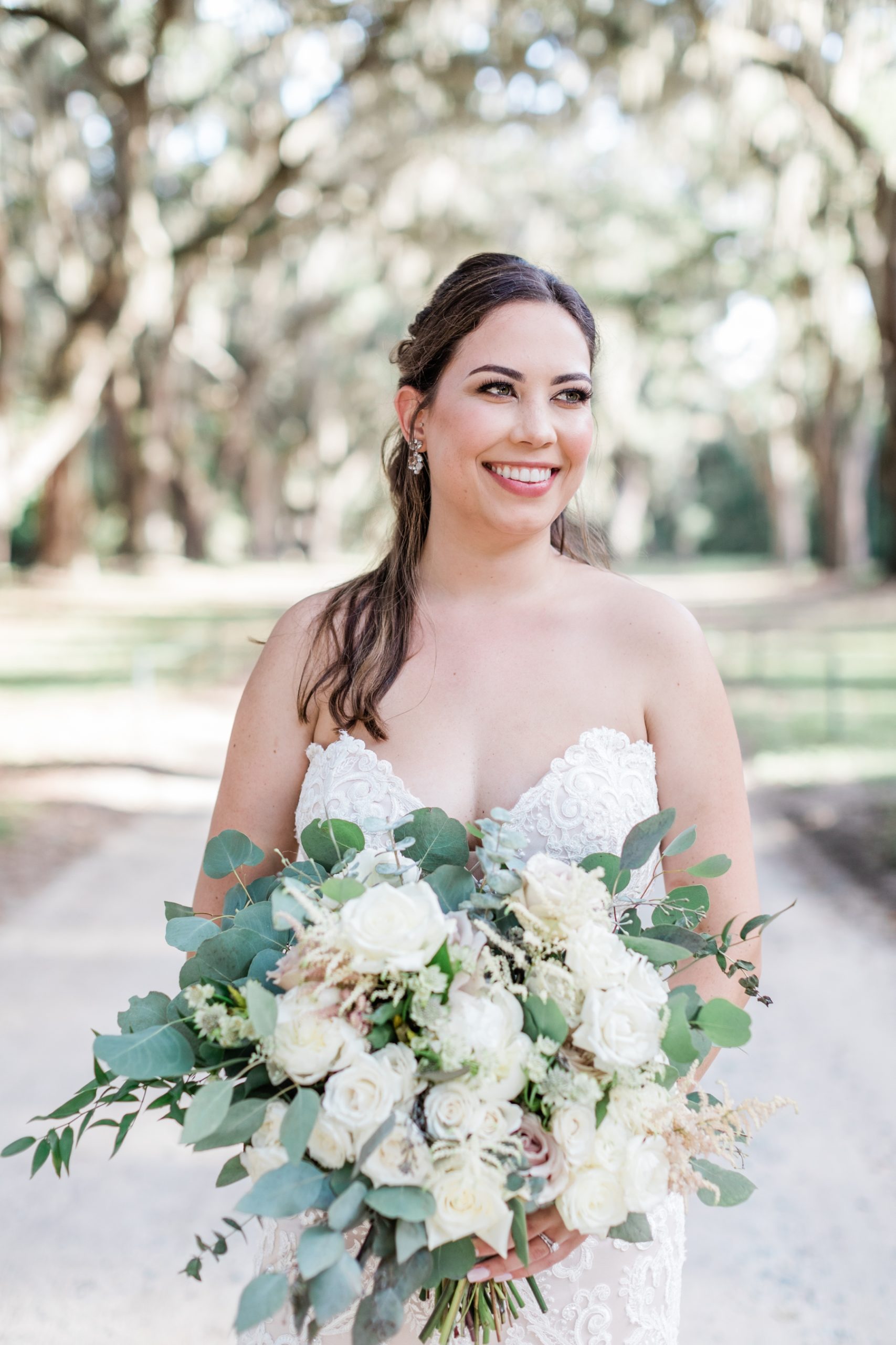 Greenery and ivory bridal bouquet by Ivory And Beau 