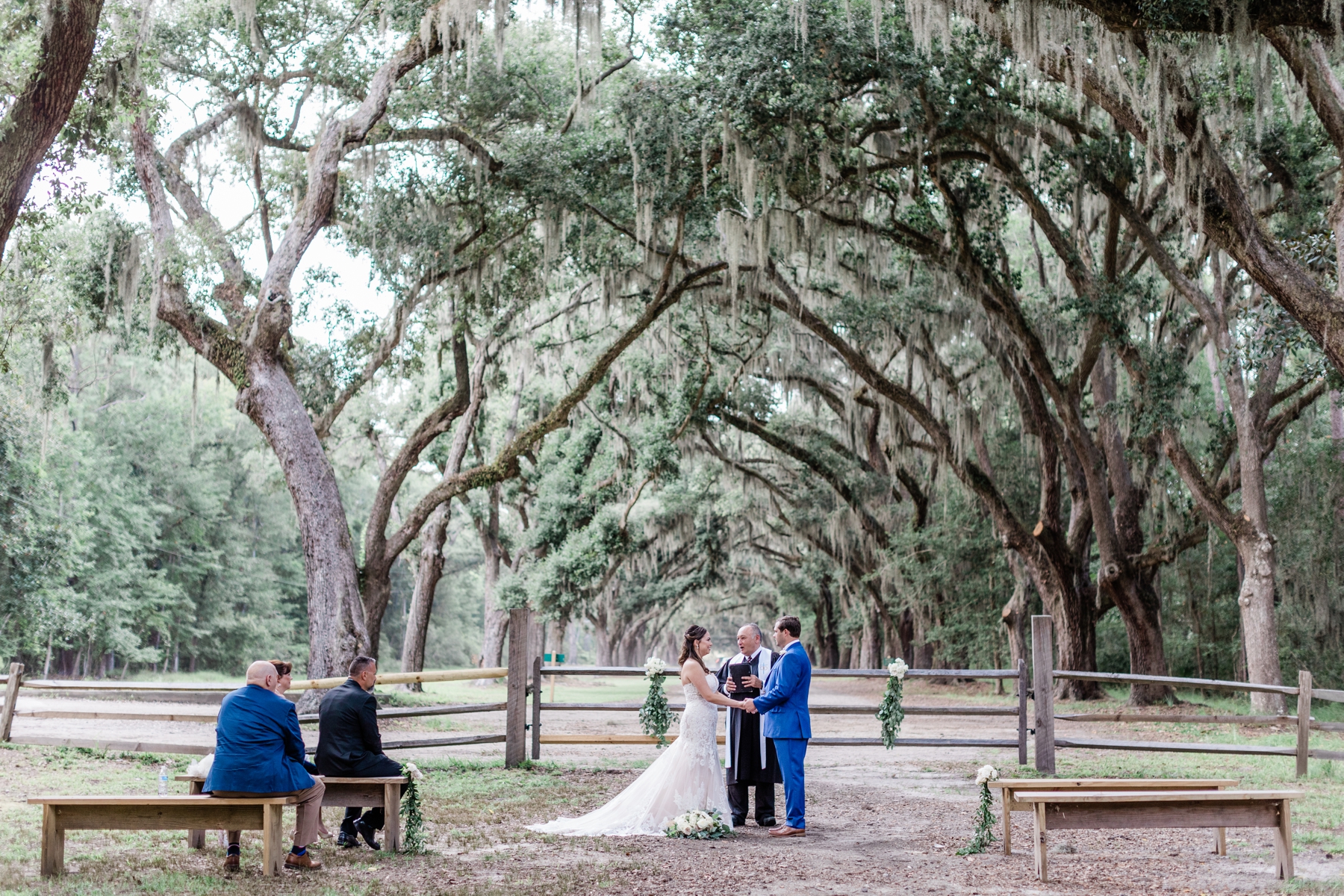 Elopement ceremony at Wormsloe Historic Site in Savannah