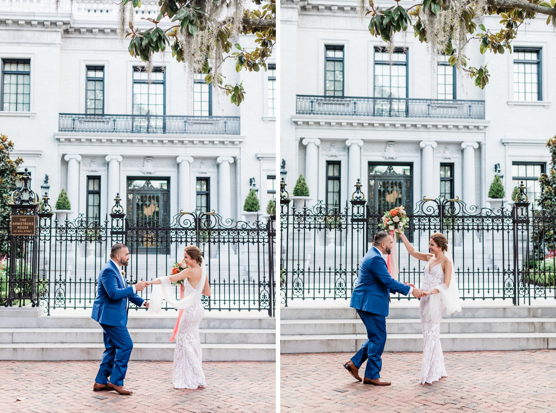 Summer elopement in Lafayette Square in Savannah by Savannah Elopement Package