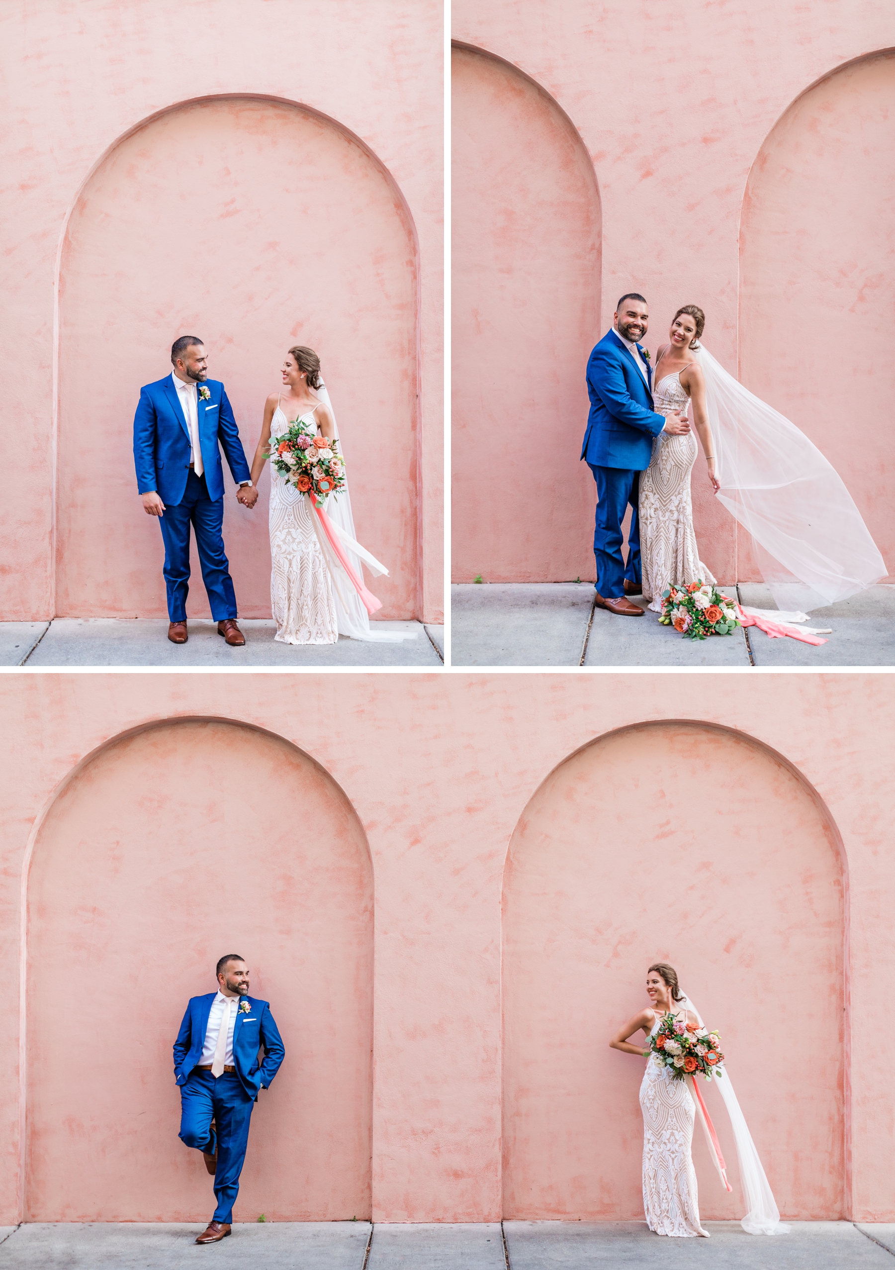 Bride and groom portraits at The Olde Pink House - The Savannah Elopement Package