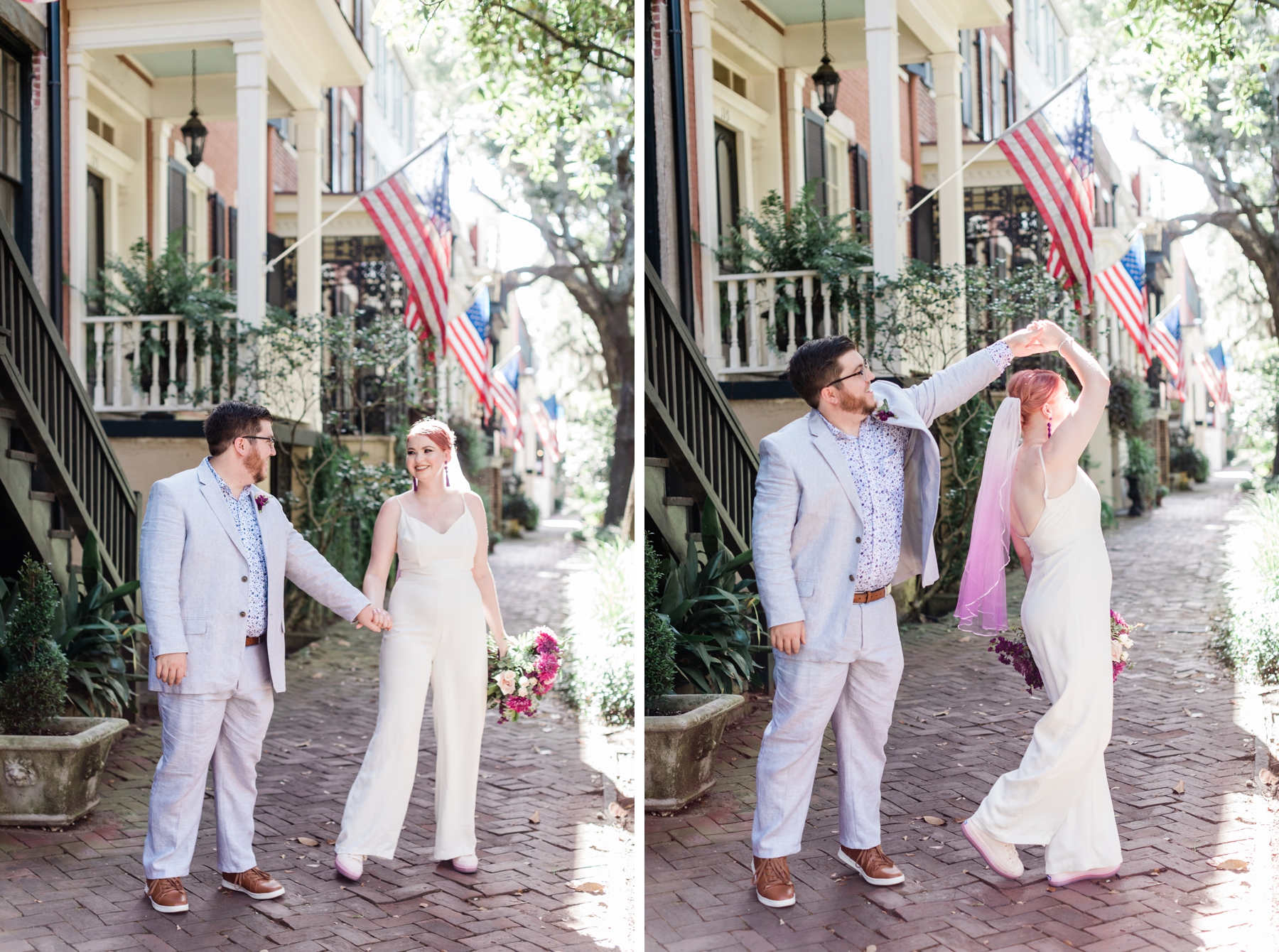 Sarah and Peter’s summer elopement in Historic Savannah by Savannah Elopement Package