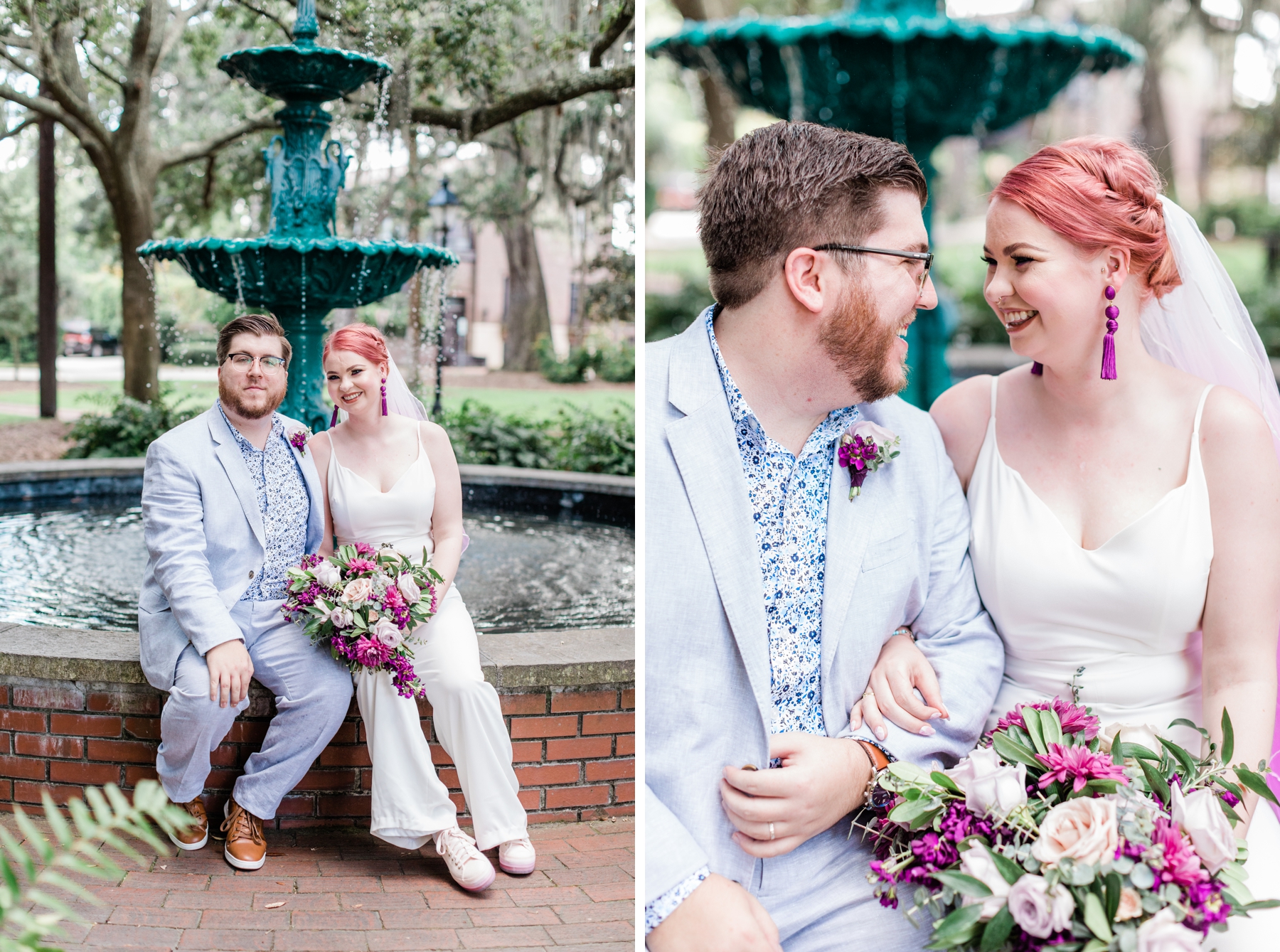 Intimate elopement in Lafayette Square, Savannah