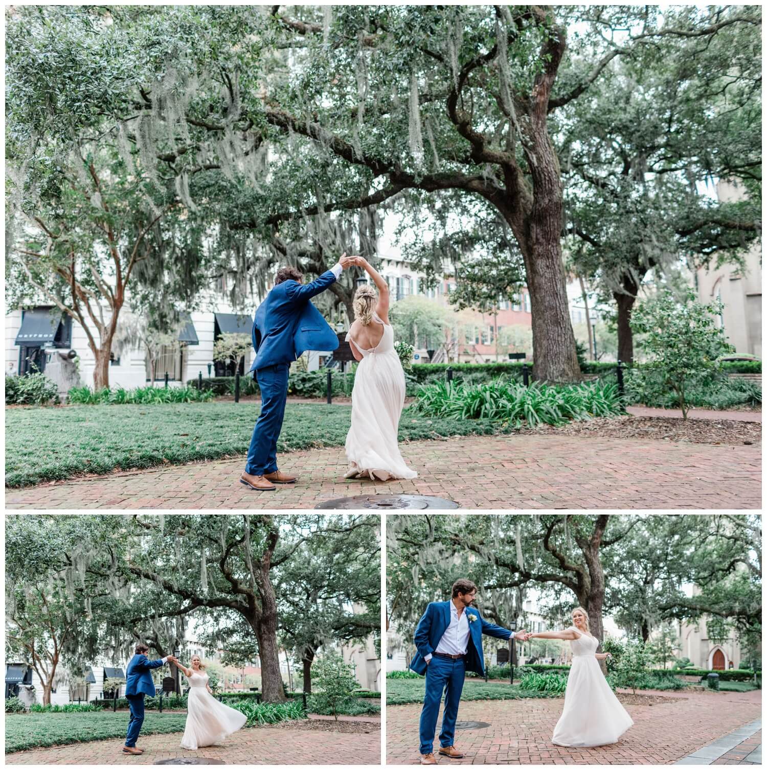 Dancing in a Savannah square - The Savannah Elopement Package