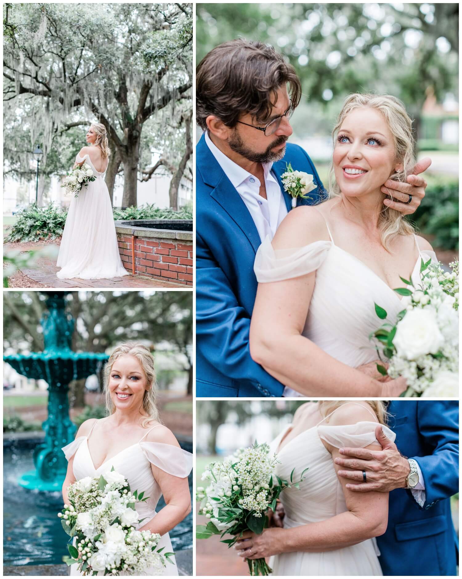 couples portraits at Lafayette Square with the Savannah Elopement Package