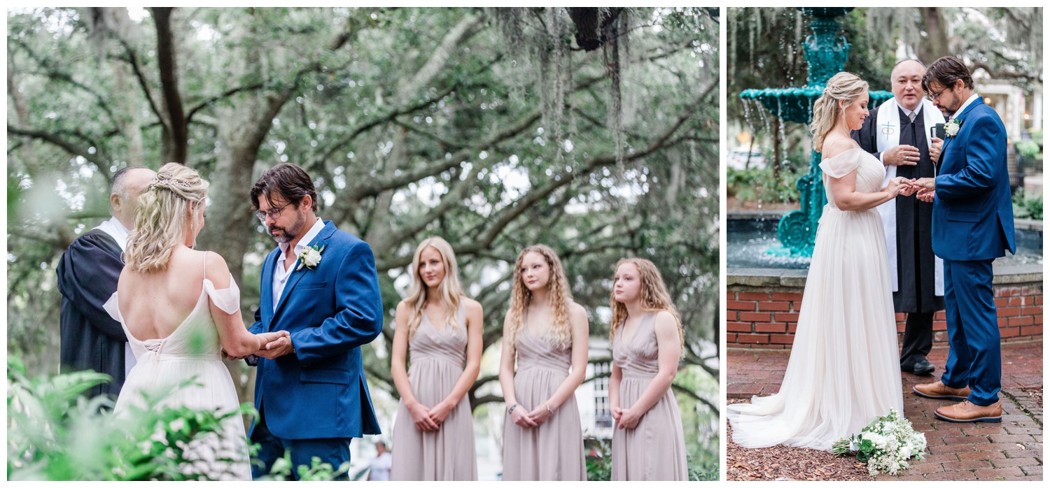 Ceremony at Lafayette Square with the Savannah Elopement Package