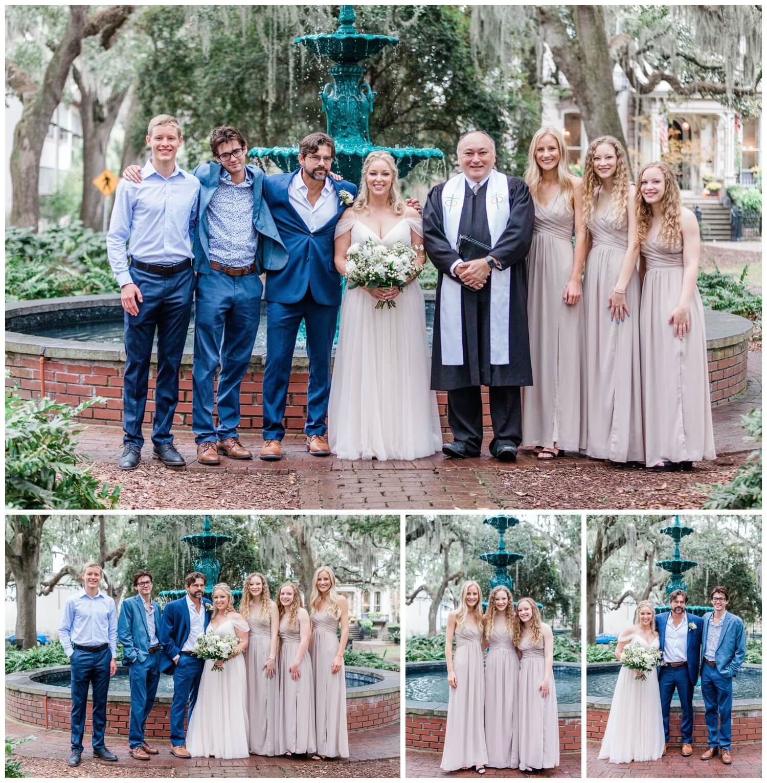 Family photos in Lafayette Square with the Savannah Elopement Package
