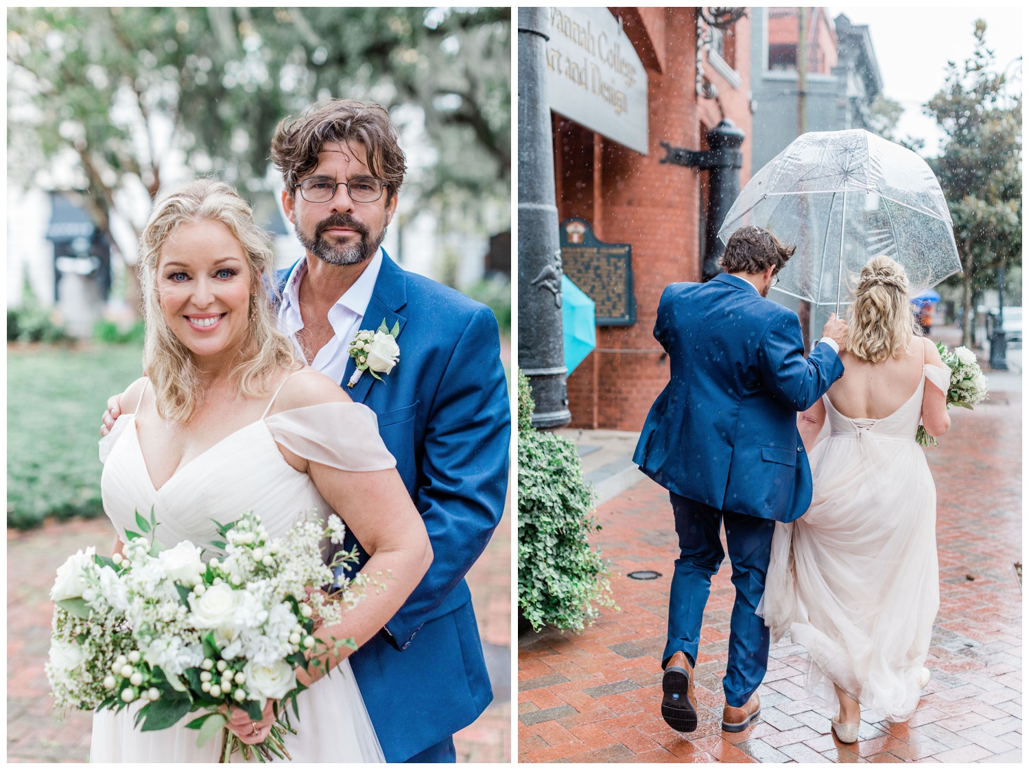 Rainy couples portraits in Savannah GA with the Savannah Elopement Package