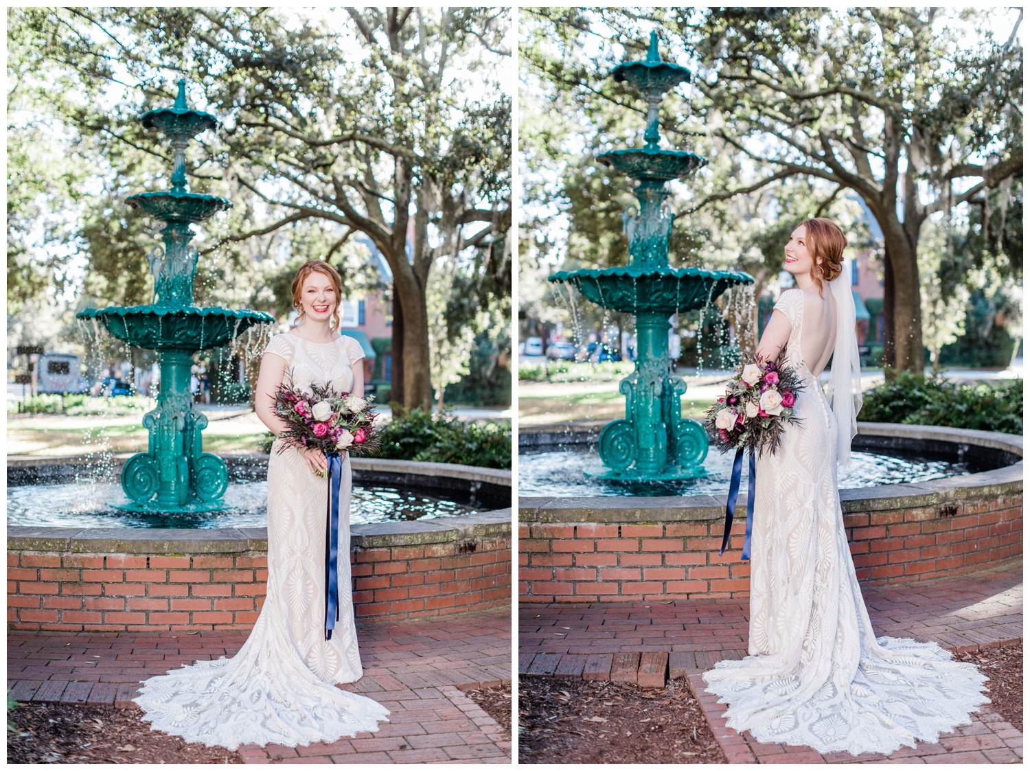 Portrait photos of elopement in Lafayette Square - Apt B Photo - the Savannah Elopement Package