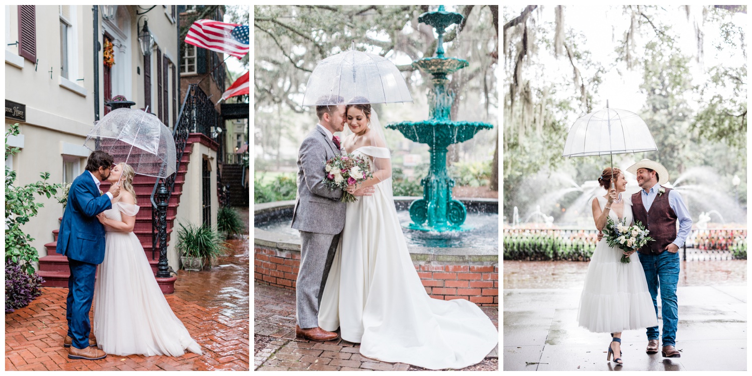 Clear umbrellas - if it's rainy and cold on your wedding day