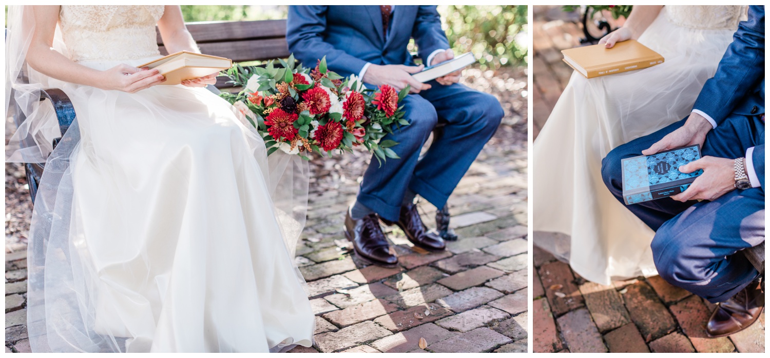 Vow exchange with the savannah elopement package - flowers by Ivory and Beau