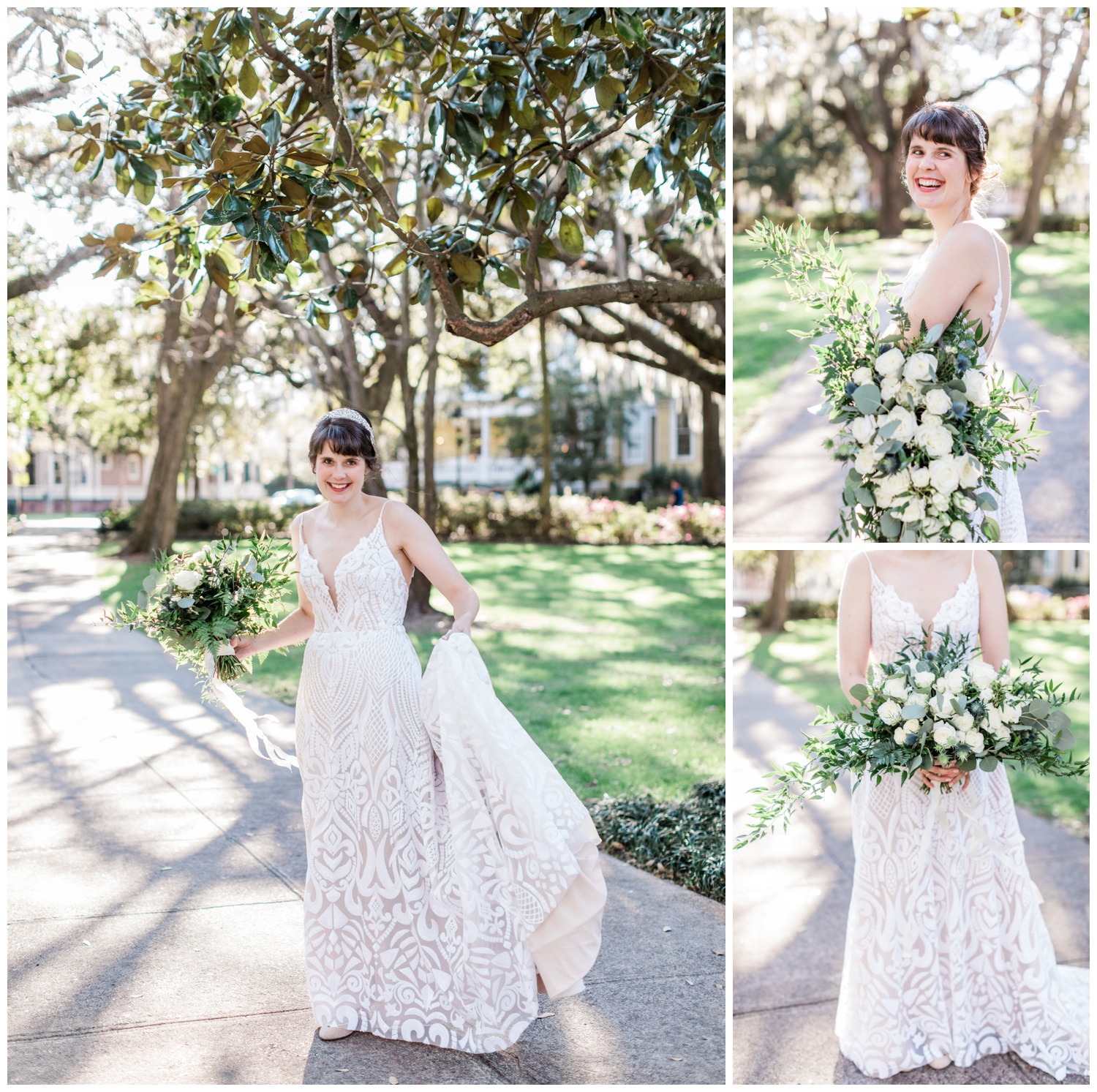 Bridal portraits with the savannah elopement package - flowers by ivory and beau