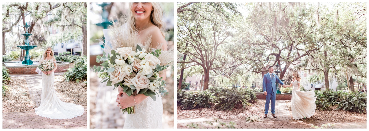 intimate elopement in Lafayette Square - Flowers by Ivory and Beau - the savannah elopement package