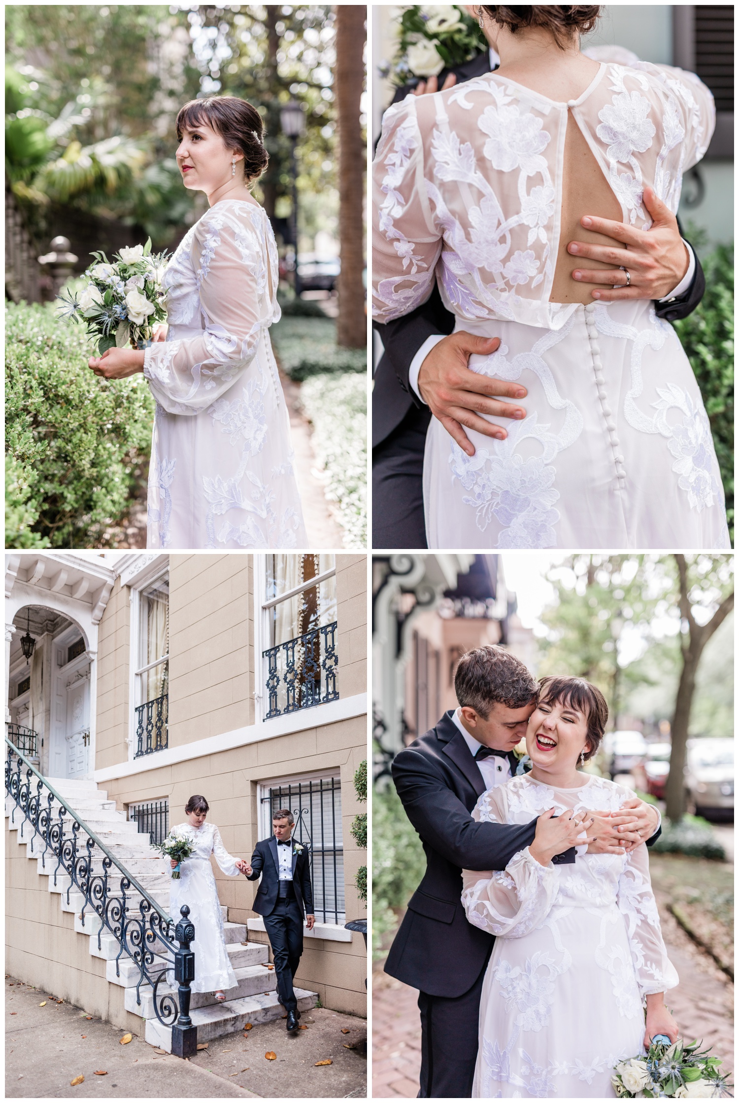 couples photos in downtown Savannah - the savannah elopement package