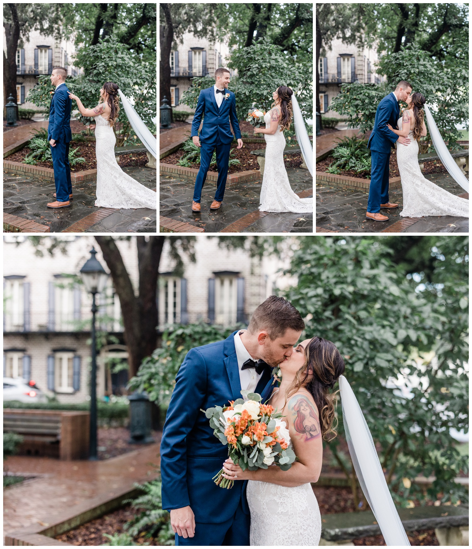 First look in Savannah - the savannah elopement package - flowers by ivory and beau