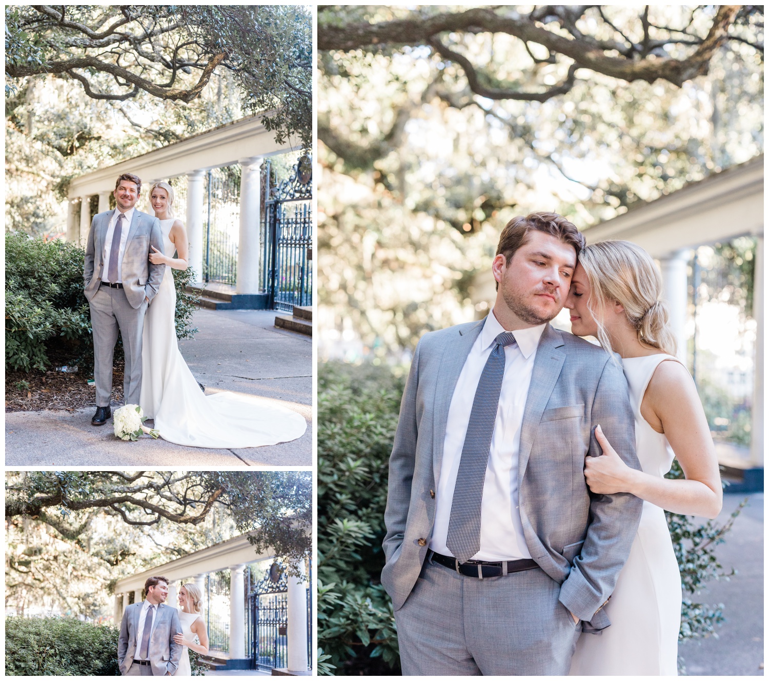elopement in downtown savannah - couples portraits - hair and makeup by Royal Makeup and Hair