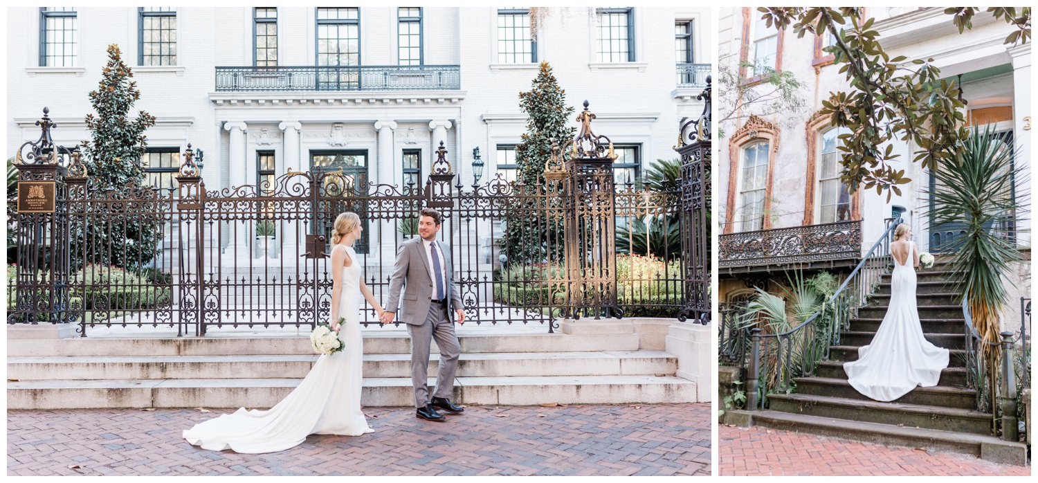 couples portraits - elopement in downtown Savannah - Candace + Matt