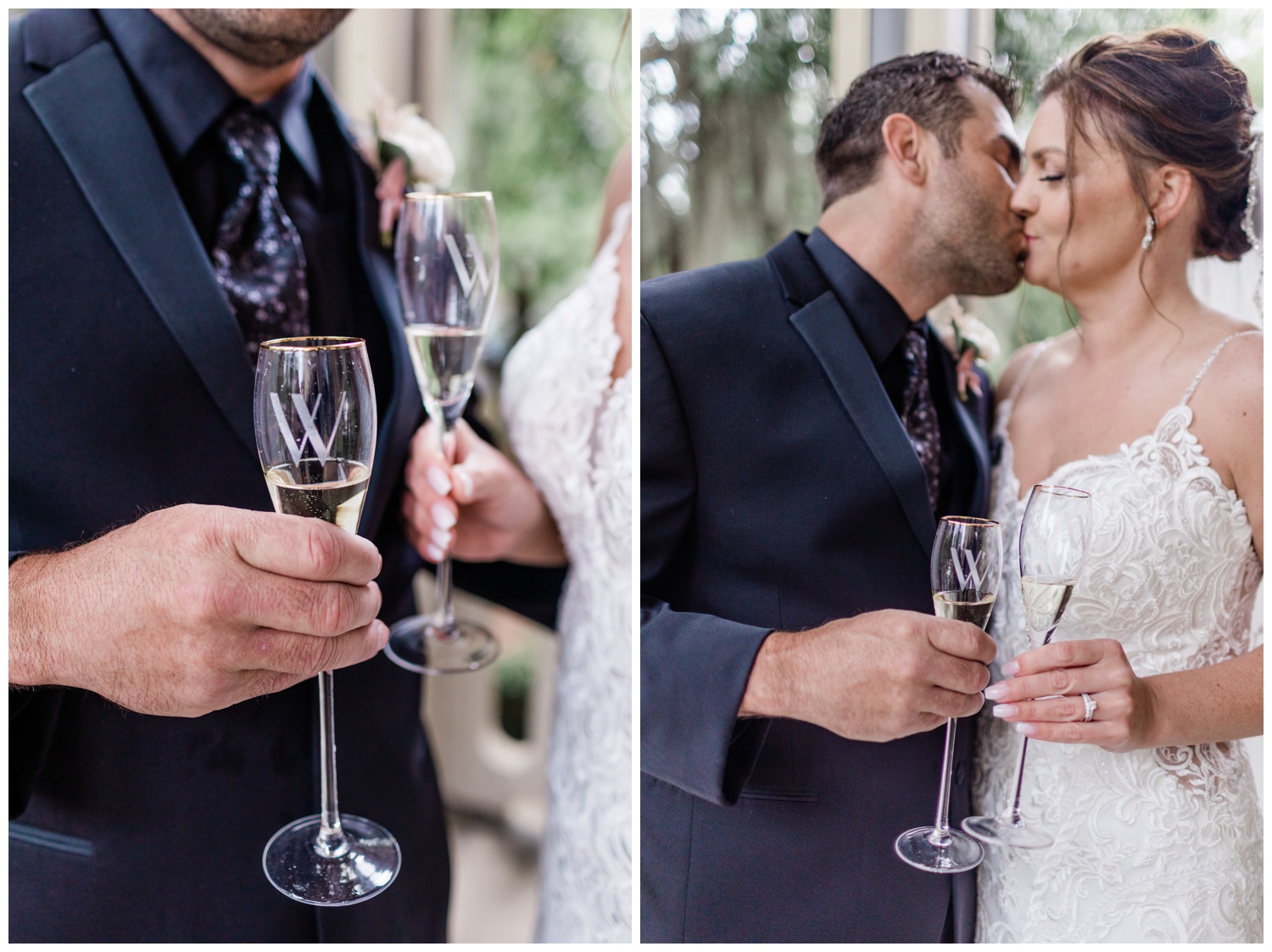 champagne toast after elopement - savannah, GA - the savannah elopement package