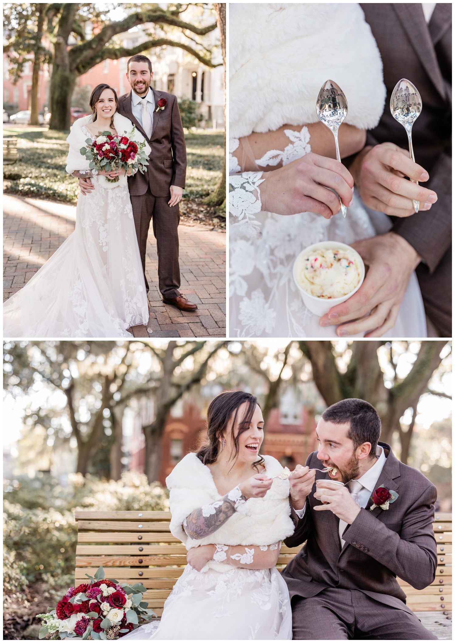 couple eating leopolds ice cream - apt b photography - flowers by ivory and beau
