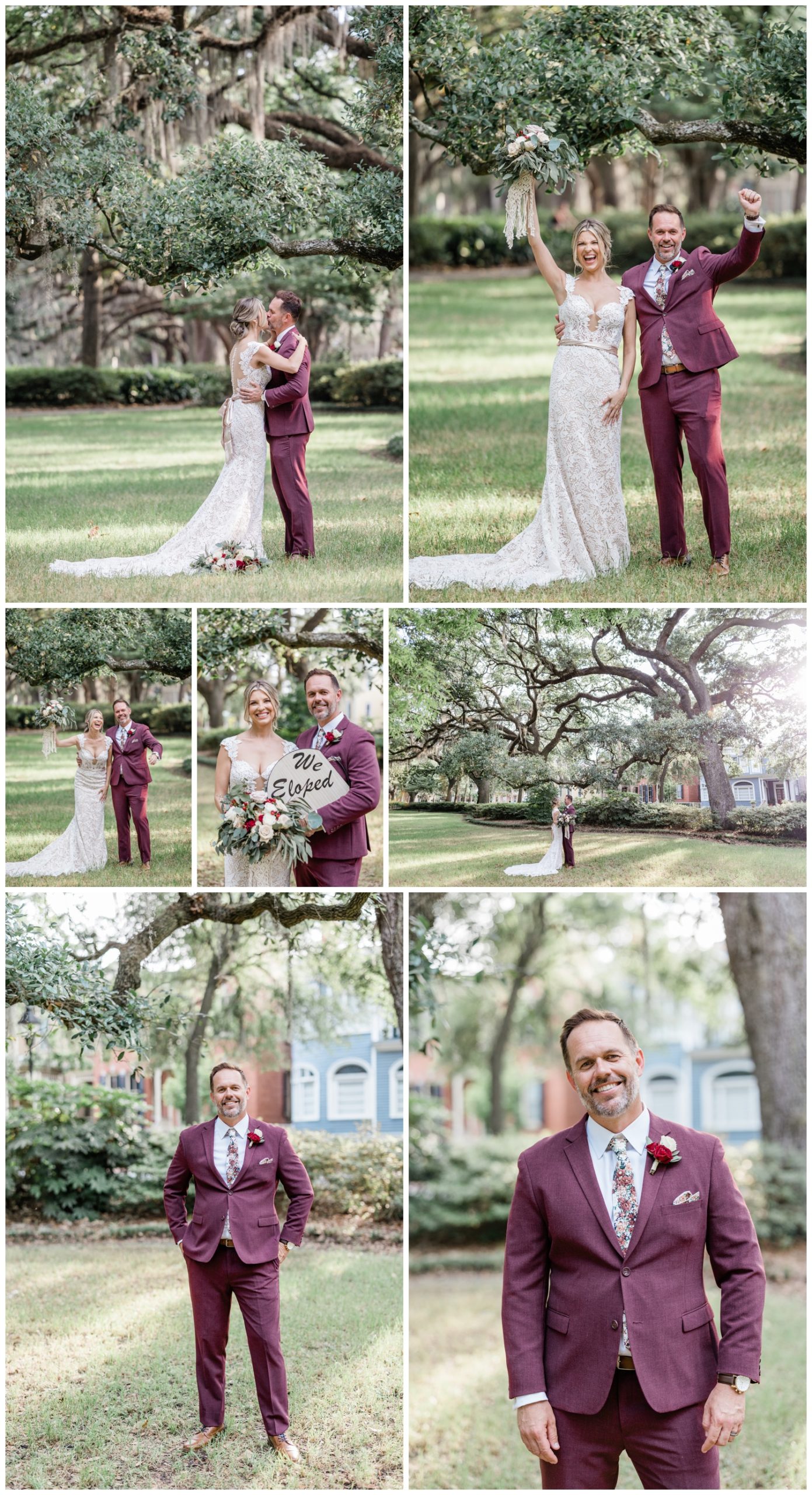 Eloping in the Famous Forsyth Park - flowers by ivory and beau - make up and hair by royal makeup and hair