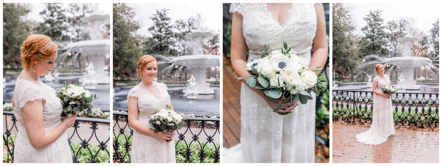 bridal portraits - forsyth park - flowers by ivory and beau - taylor brown photography
