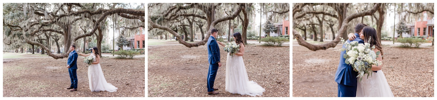 An Under the Oaks Elopement - first look photos - taylor brown photography