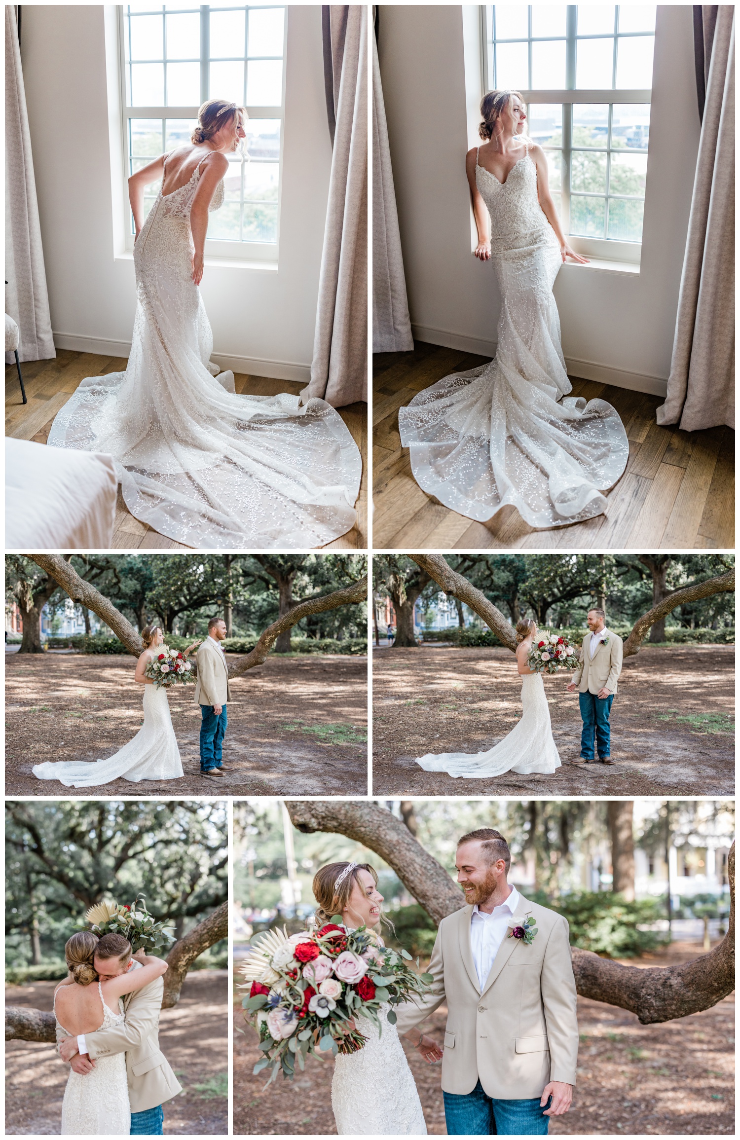 bridal portraits and first look photos - the savannah elopement package