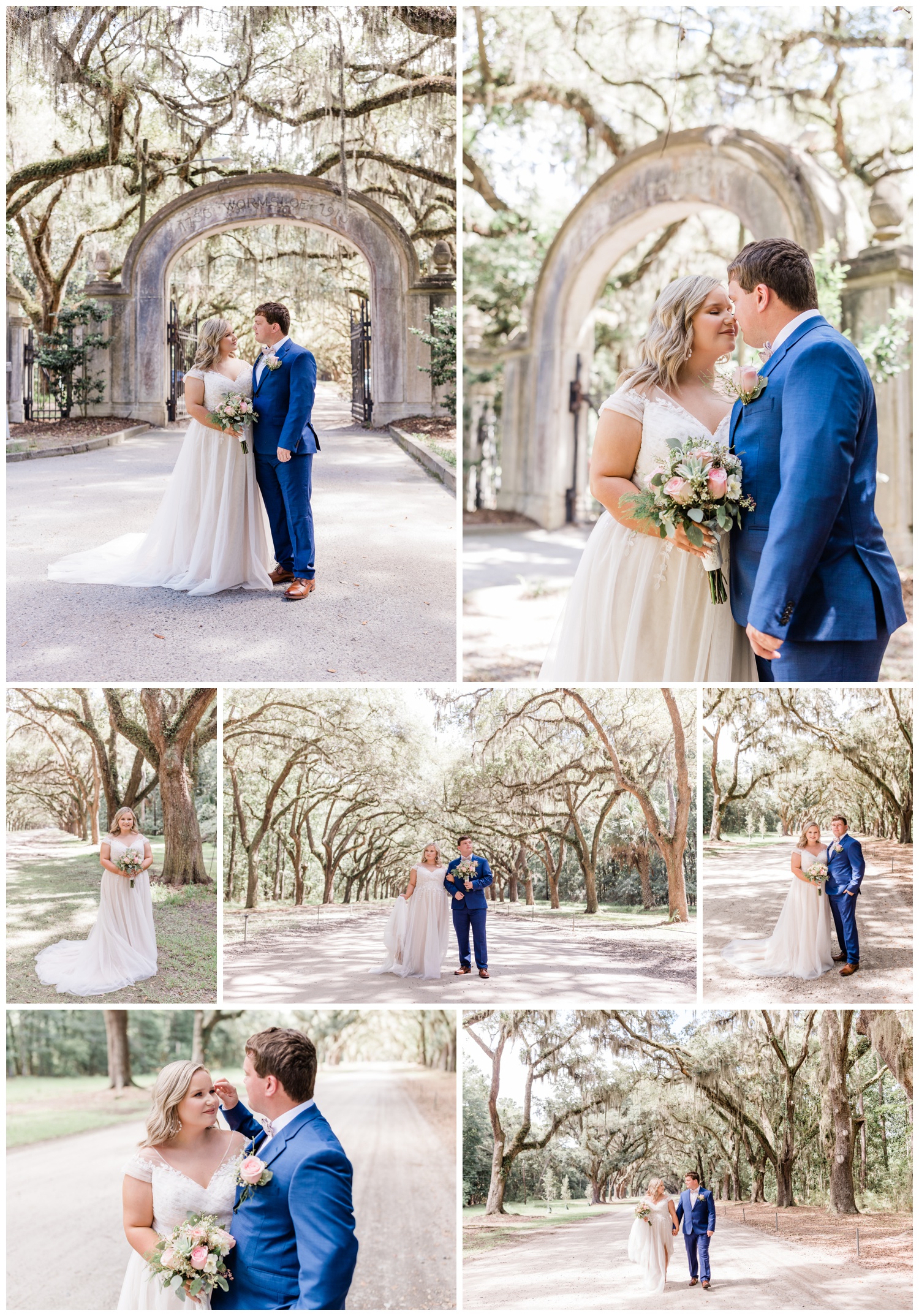 couples portraits at Wormsloe historic site - taylor brown photography