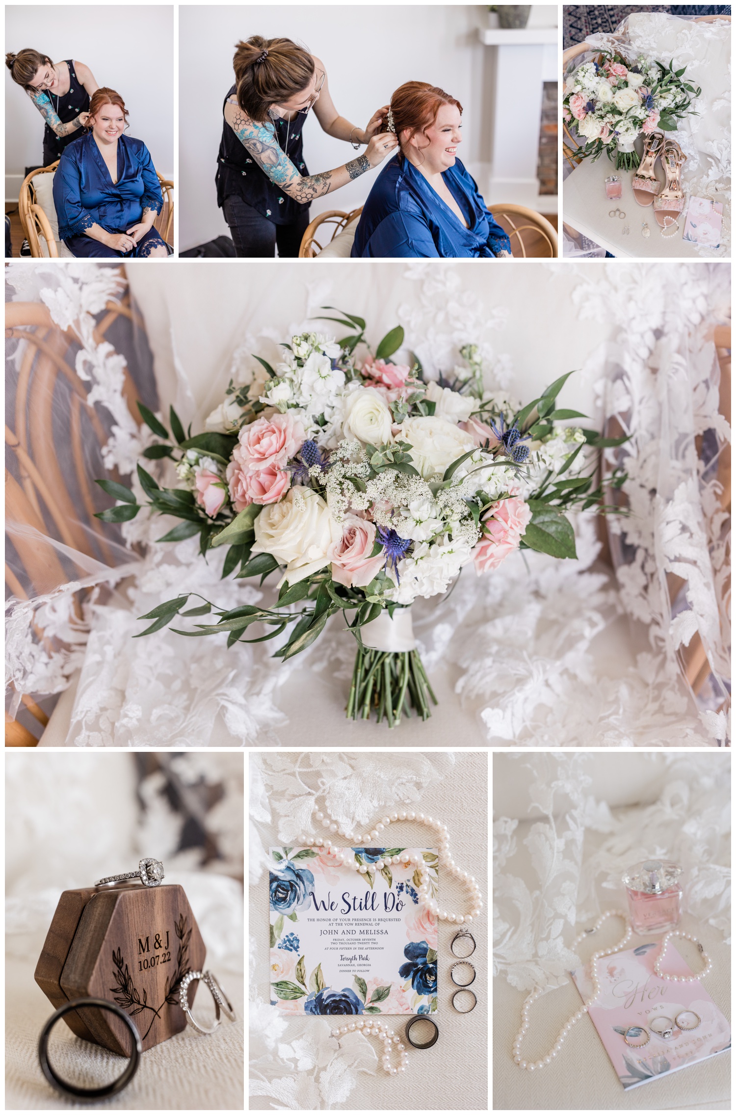 getting ready photos - the savannah elopement package - ivory and beau florals, royal makeup and hair