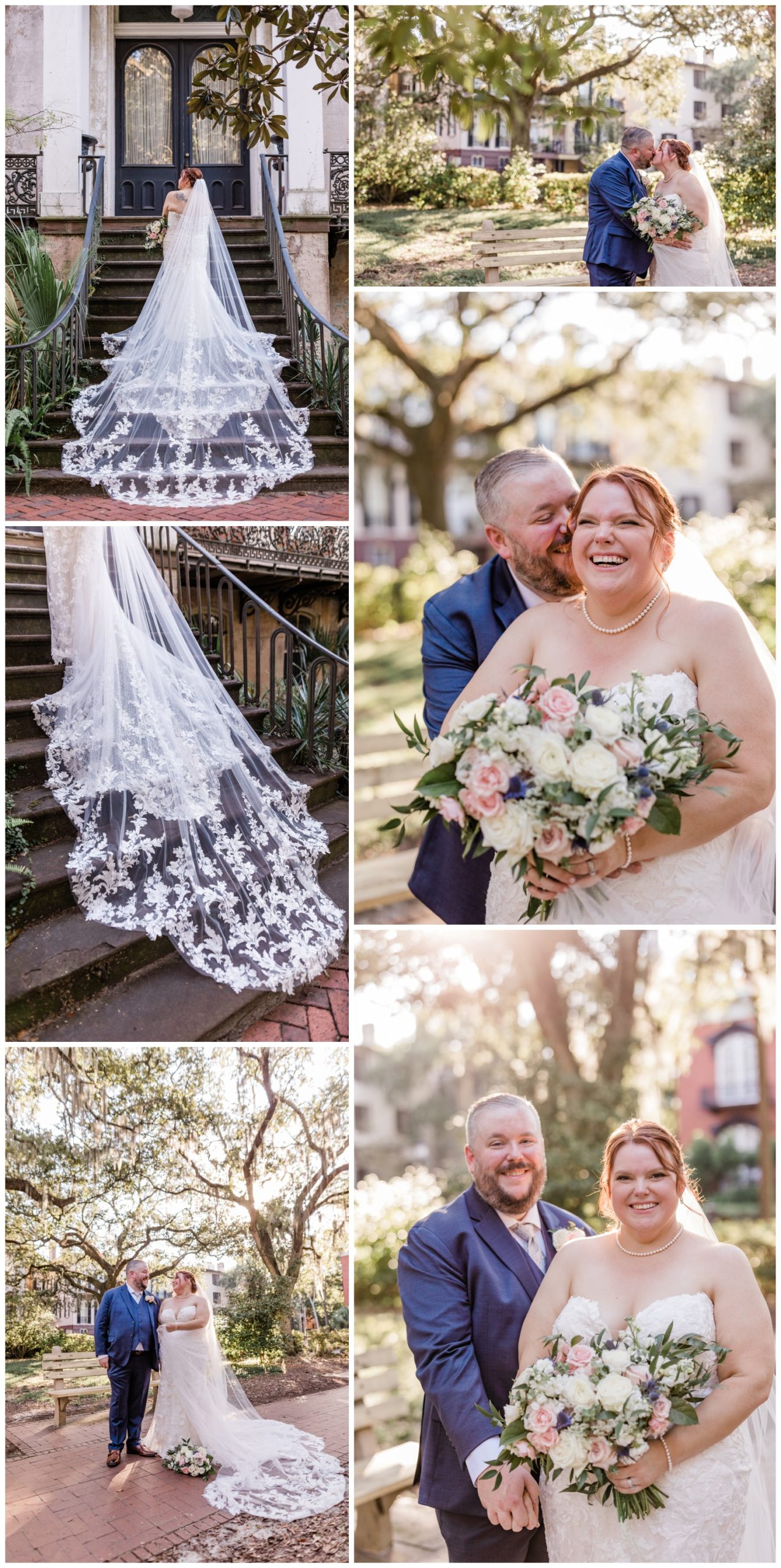 Couples portraits in downtown savannah
