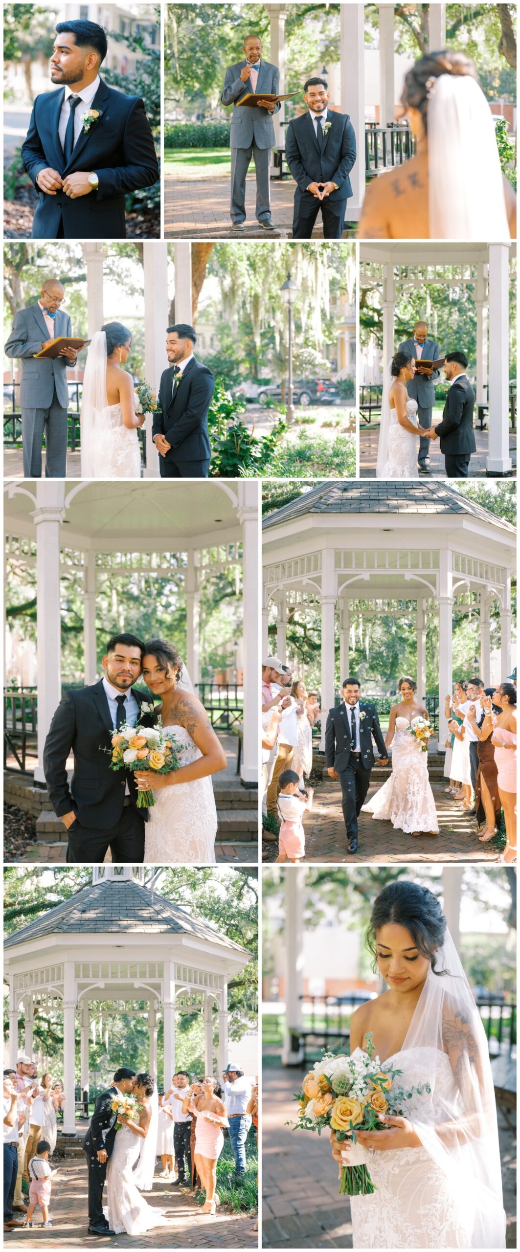morning elopement in savannah, reverend Stephen, jaclyn armeni photography, royal makeup and hair, ivory and beau flowers, wicked cakes of savannah