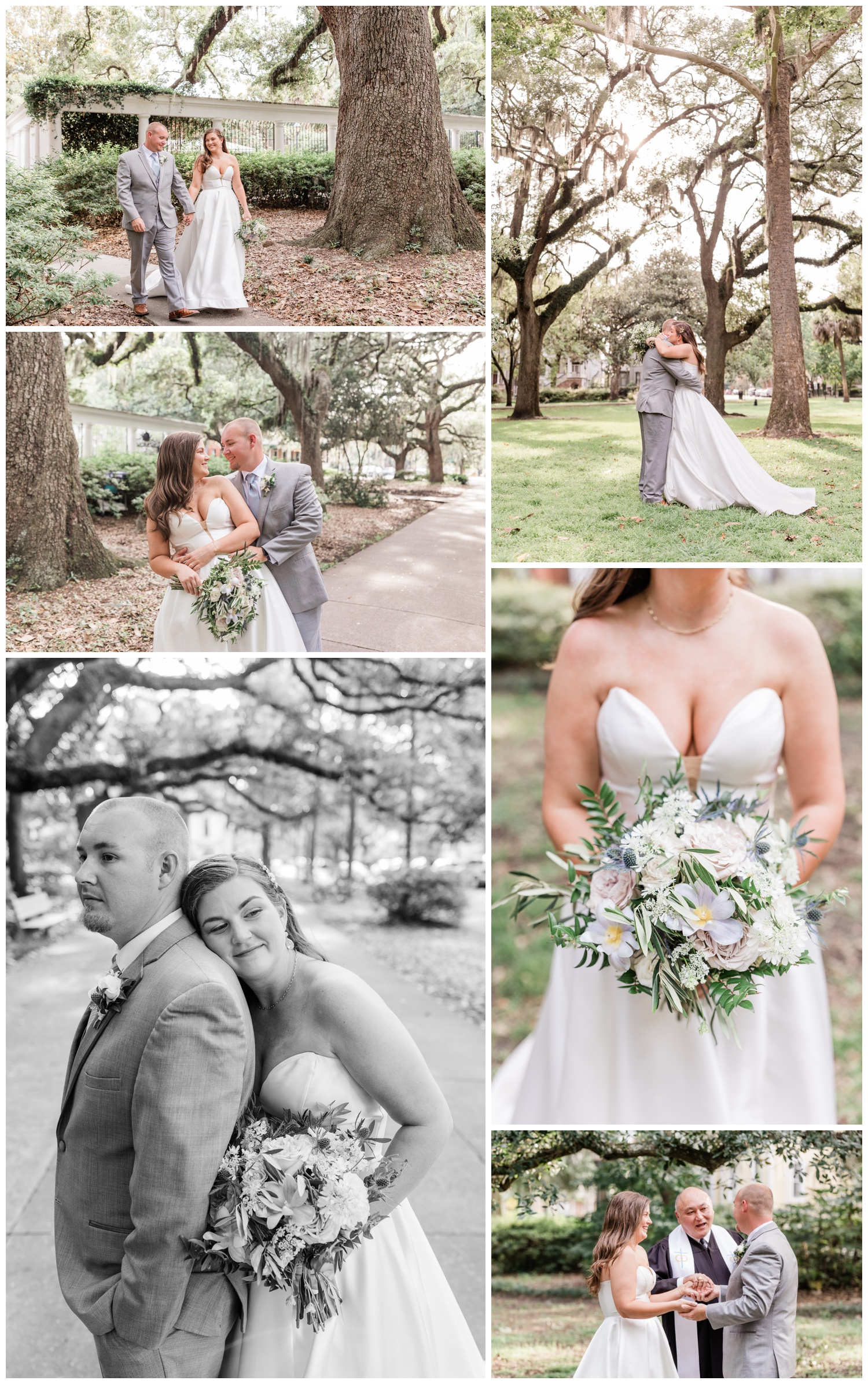 Photos of a Savannah elopement in Forsyth Park