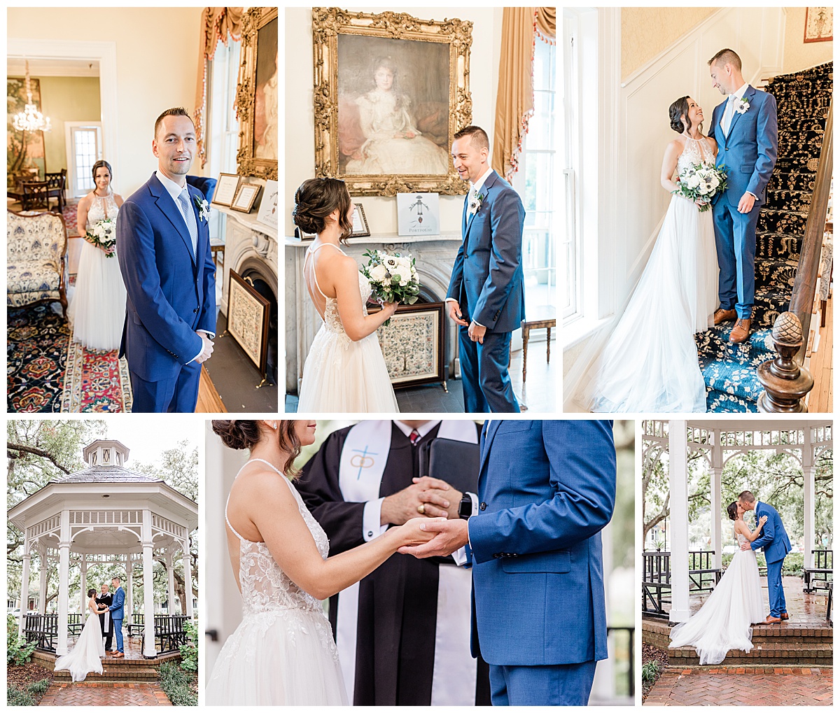 A first look followed by an Elegant Savannah Elopement in Whitefield Square