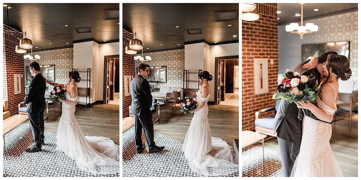 First look during wedding with the Savannah Elopement Package
