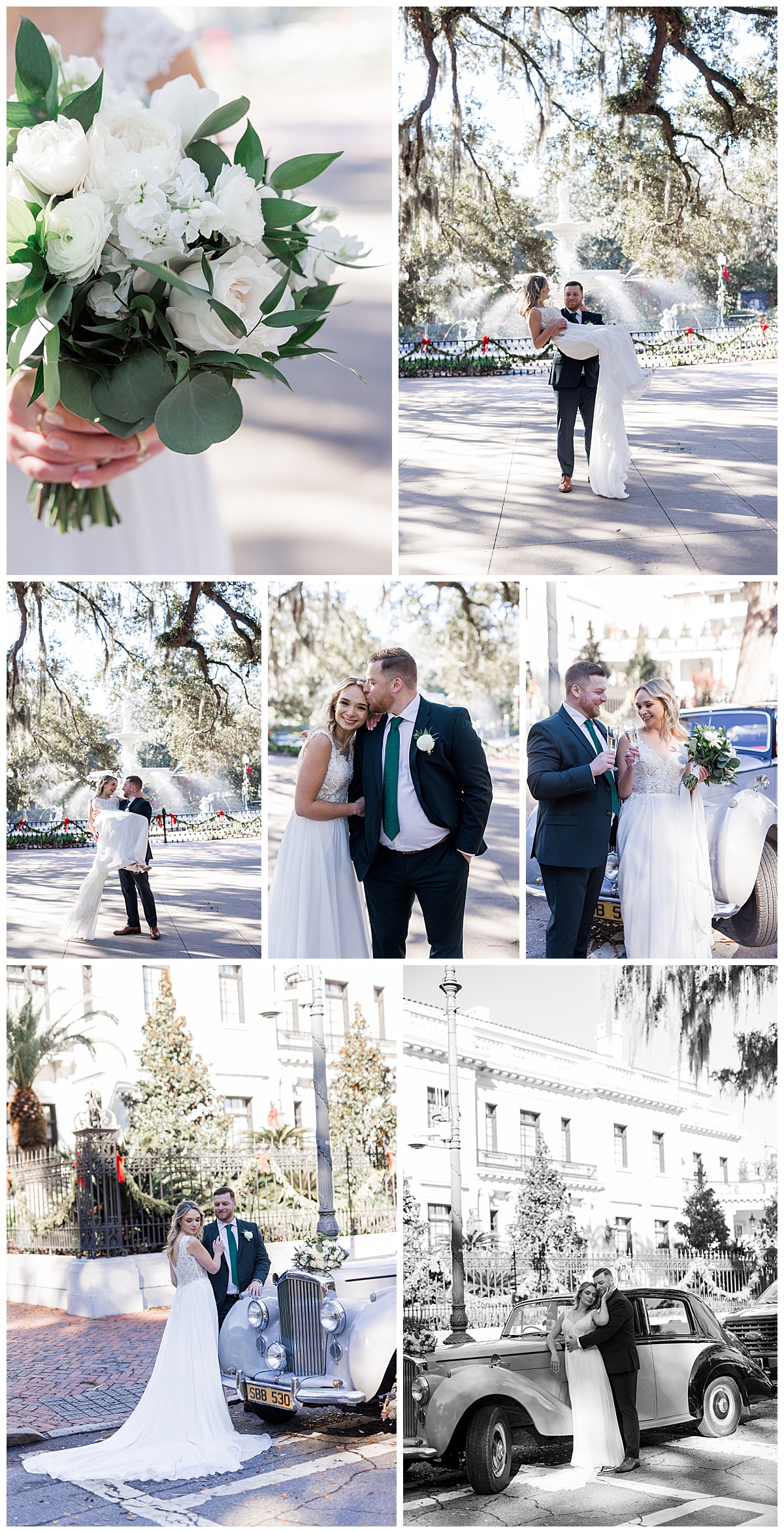 Savannah Elopement Under the Oaks by Forsyth Park Elopement Photographer Bronston Photography