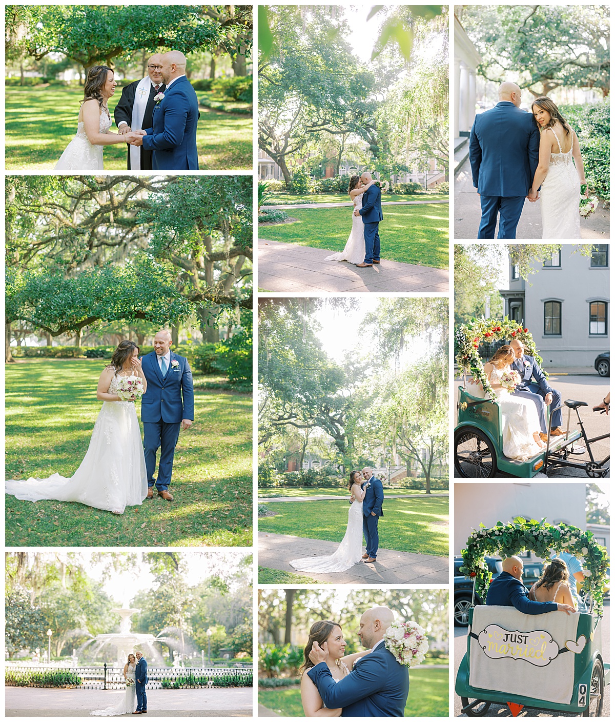 An Elopement Under the Oaks, reverend joe wadas, ivory and beau florals, jaclyn armeni photography, wicked cakes of savannah, royal makeup and hair