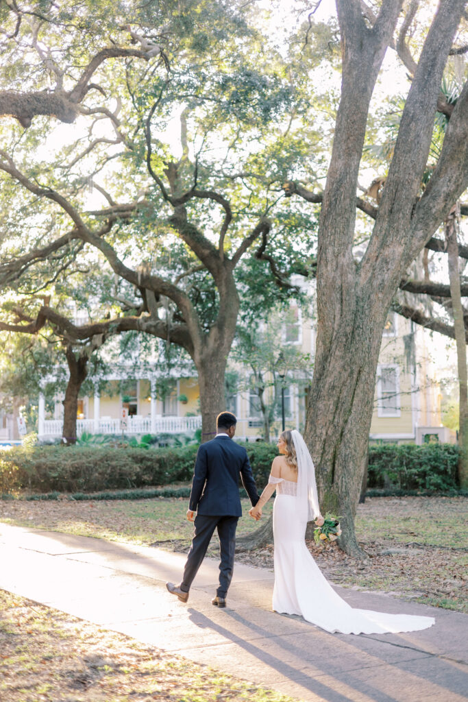 Savannah elopement package in forsyth park