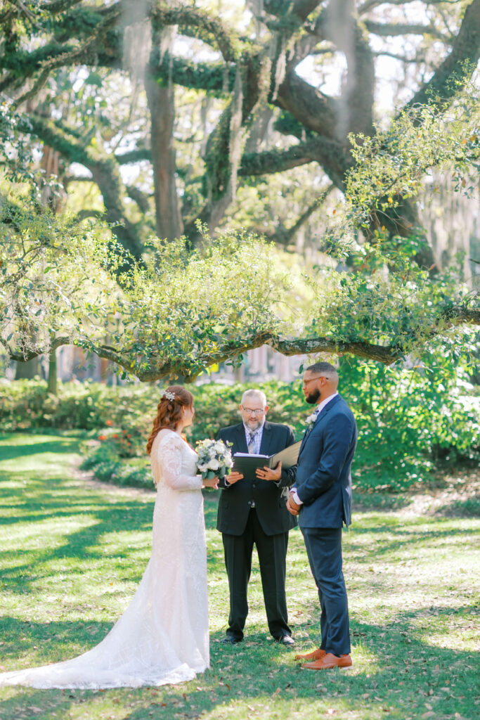 Forsyth Park elopement ceremony