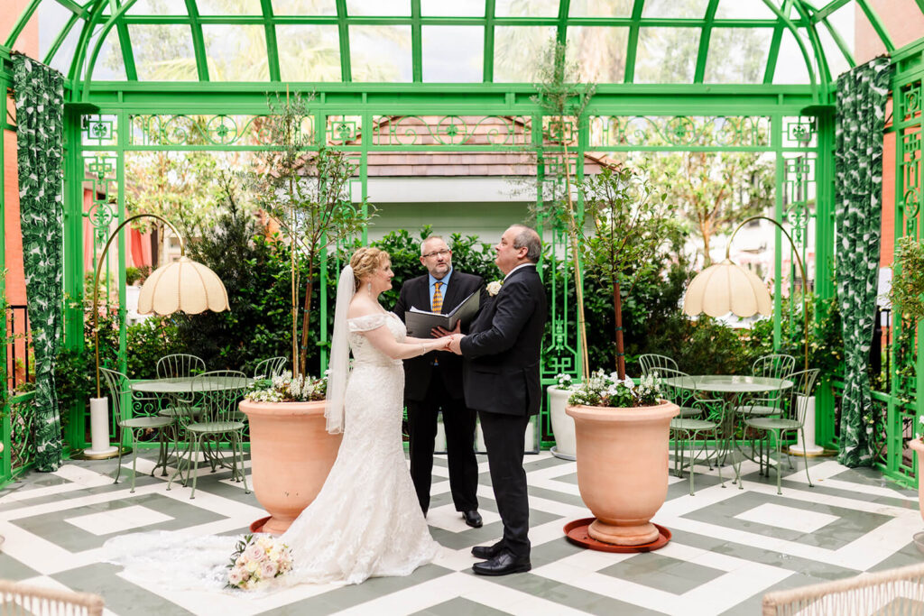 What happens if it rains on your Savannah wedding day? | Intimate ceremony during Savannah elopement at Hotel Bardo