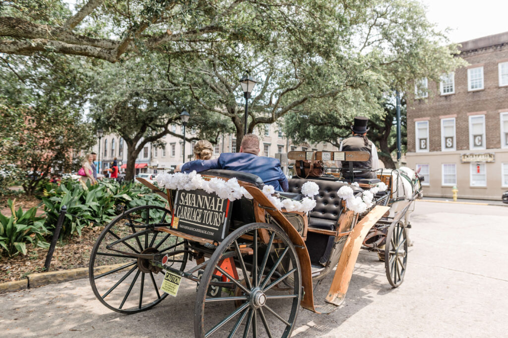 Savannah wedding day transportation with Savannah Carriage Tours