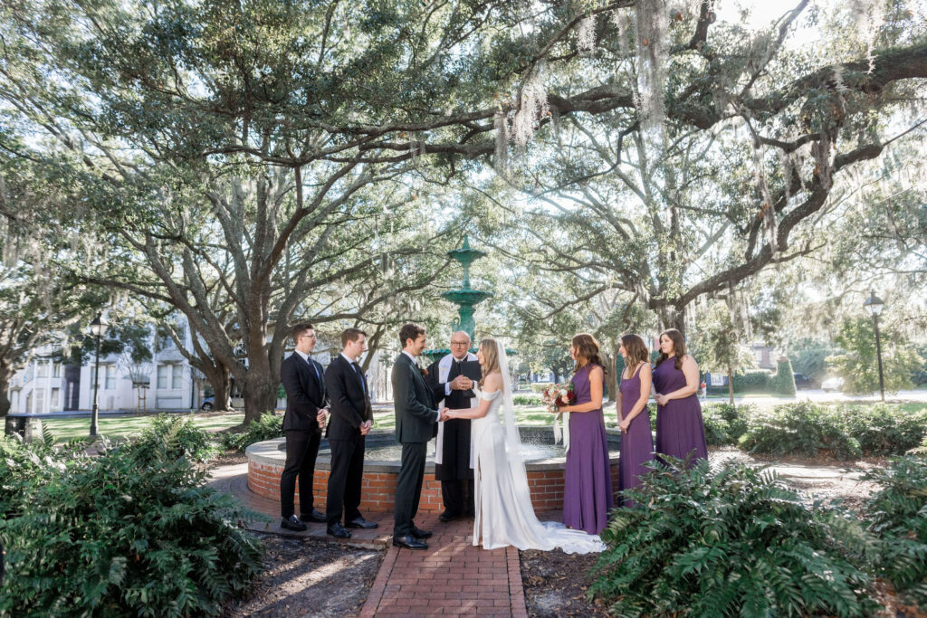 Savannah Elopement Package in Lafayette Square